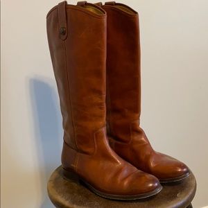 Frye Melissa Button Boots Cognac 7.5